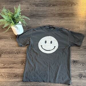 Comfort Colors Charcoal Smiley Face T-Shirt